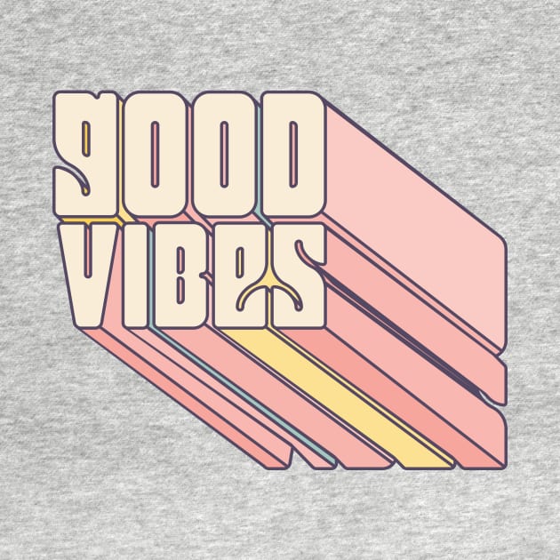 Good Vibes Retro Rainbow Block by JETBLACK369